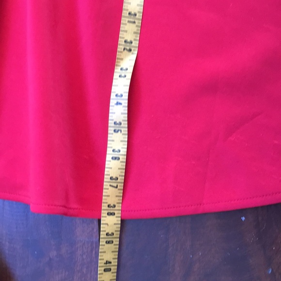 New light. Red fit flared knee length dress - Picture 6 of 8